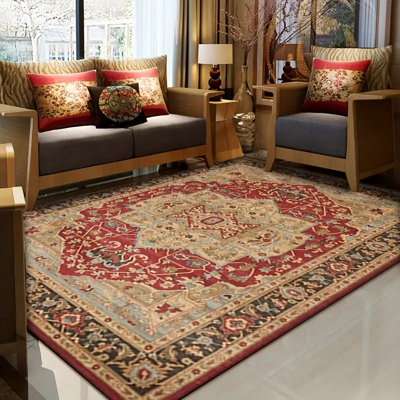 Retro Persian Carpet, Bohemian Living Room Area Rug