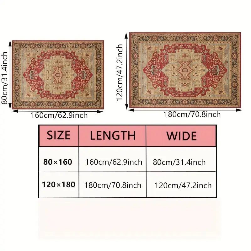 Retro Persian Carpet, Bohemian Living Room Area Rug